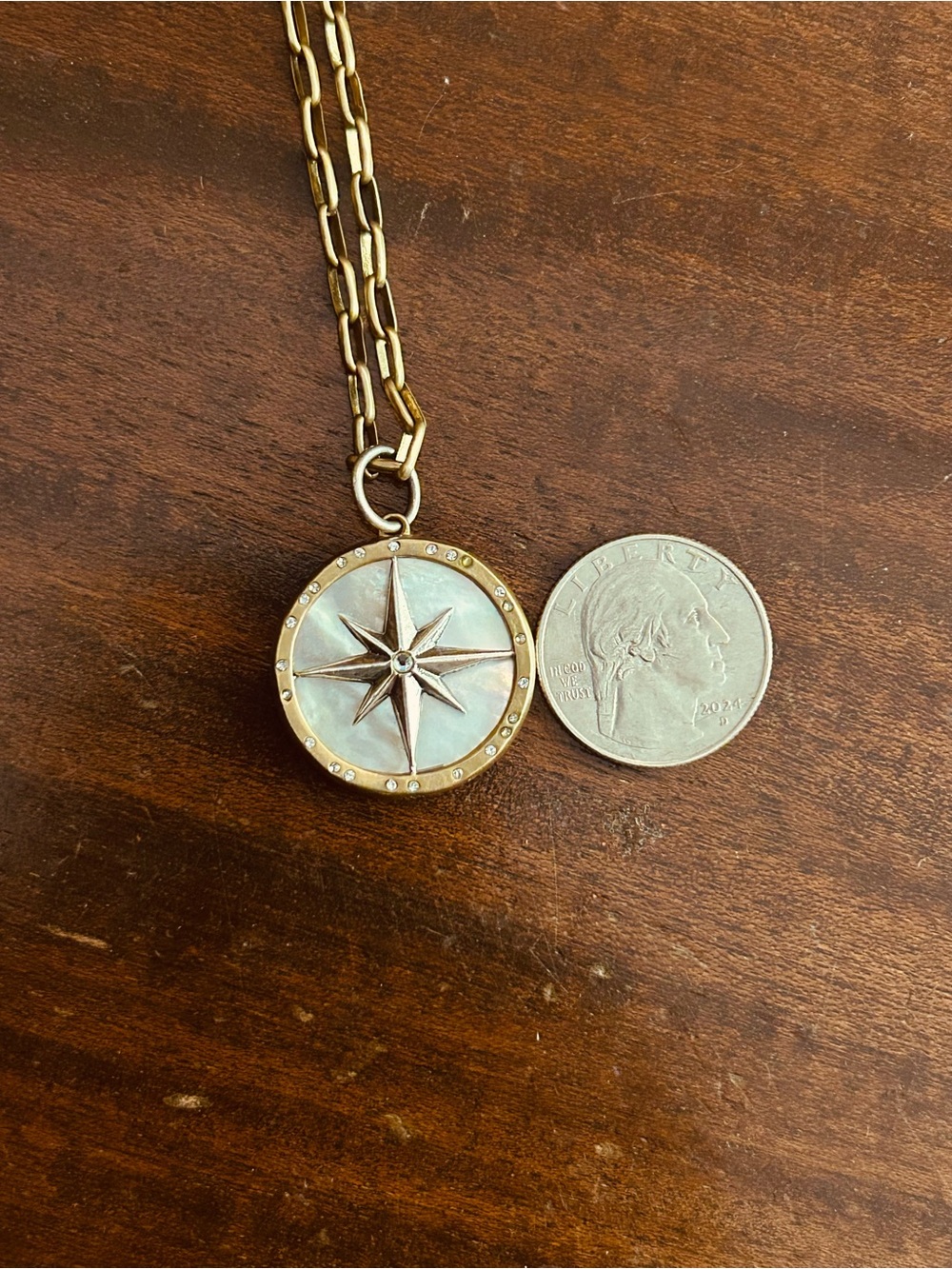 Waxing Poetic  Compass Star Pendant Necklace - Picture 3 of 5